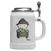 Da Oid Sinzer Bulldog Bierkrug 500ml Weiss mit Deckel Wetterspitzen Front